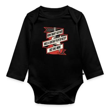 Guitar Guitarist Musician Acoustic Guitar Instruments - Organic Longsleeve Baby Bodysuit - black - Front
