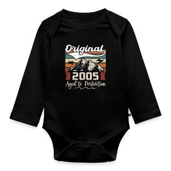 2005 - Gift born in 2005 - Organic Longsleeve Baby Bodysuit - black - Front