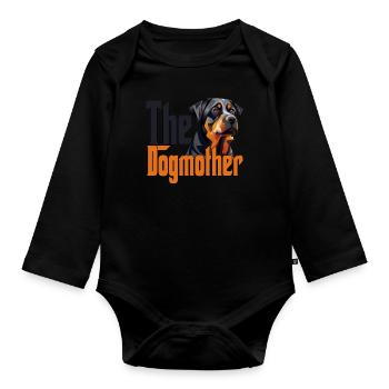 Rottweiler Chien Maman Chienne Chiens Maman Rottie - Body Bébé bio manches longues - noir - Devant