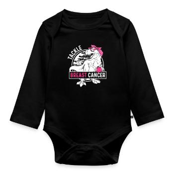 Tackle Breast Cancer Brustkrebs - Baby Bio-Langarm-Body - Schwarz - Vorne