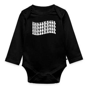 3 ans Threenager Garçons Filles 3ème anniversaire - Body Bébé bio manches longues - noir - Devant