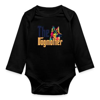 German Shepherd Dog Mom Dogmother Dogs Mommy Rotti - Baby Bio-Langarm-Body - Schwarz - Vorne