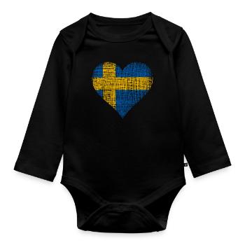 Schweden - Baby Bio-Langarm-Body - Schwarz - Vorne