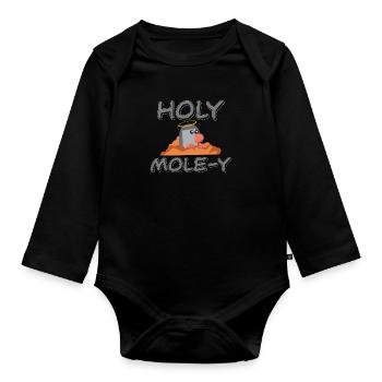 Funny Holy Mole-y Mole Problems For A Chemistry - Organic Longsleeve Baby Bodysuit - black - Front