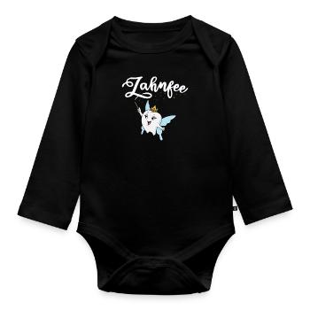 zahnmedizin zahnarzt zahnärztin geschenkidee - Organic Longsleeve Baby Bodysuit - black - Front
