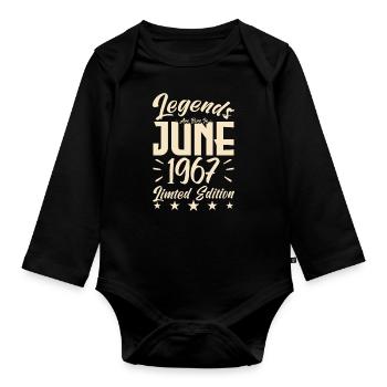 Naissance En juin 1967 Cadeau d'anniversaire 1967. - Body Bébé bio manches longues - noir - Devant