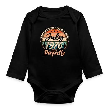 July 1976 anniversary 1976 legends July - Organic Longsleeve Baby Bodysuit - black - Front