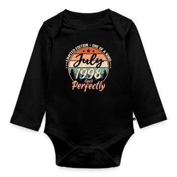 July 1998 anniversary 1998 legends July - Organic Longsleeve Baby Bodysuit - black - Front