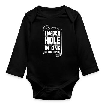 Golf Spruch Golfer Golfspieler - Baby Bio-Langarm-Body - Schwarz - Vorne