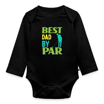 Best Papa Golfer Golf Golfer - Organic Longsleeve Baby Bodysuit - black - Front