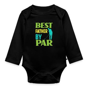 Meilleur père golfeur de golf - Body Bébé bio manches longues - noir - Devant