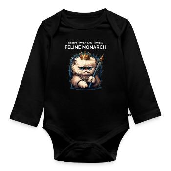 Cat Lady - Organic Longsleeve Baby Bodysuit - black - Front