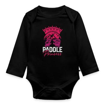 Kayaking Paddle Princess Paddle Boat Kayak Lover - Organic Longsleeve Baby Bodysuit - black - Front