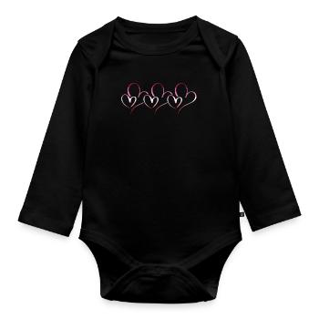 Lesbian Lesbisch Pride Flagge Geschenk - Baby Bio-Langarm-Body - Schwarz - Vorne