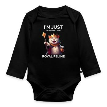 Proud Cat Owner Cat Mom - Organic Longsleeve Baby Bodysuit - black - Front