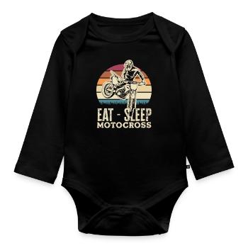 Motocross Children's Motocross Mud - Organic Longsleeve Baby Bodysuit - black - Front