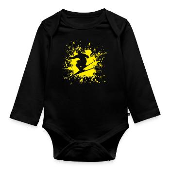 Ski - Baby Bio-Langarm-Body - Schwarz - Vorne