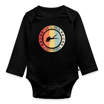 Scuba Diving Taucher Geschenk - Baby Bio-Langarm-Body - Schwarz - Vorne
