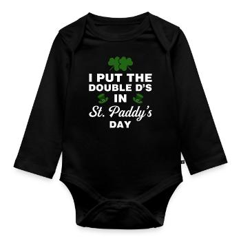 Ich habe die Doppel-D's in St. Paddy's Day gesetzt - Baby Bio-Langarm-Body - Schwarz - Vorne