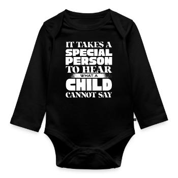 Speech-language pathology, speech-language pathologist - Organic Longsleeve Baby Bodysuit - black - Front