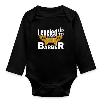 Retraite Coiffeur retraité Retraite 2023 - Body Bébé bio manches longues - noir - Devant