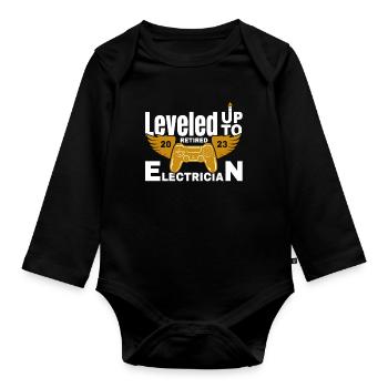 Retirement Retired Electrician Retirement 2023 - Organic Longsleeve Baby Bodysuit - black - Front