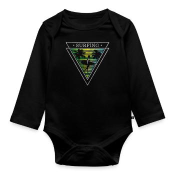 Surfer Sea Windsurfer Cool - Body Bébé bio manches longues - noir - Devant