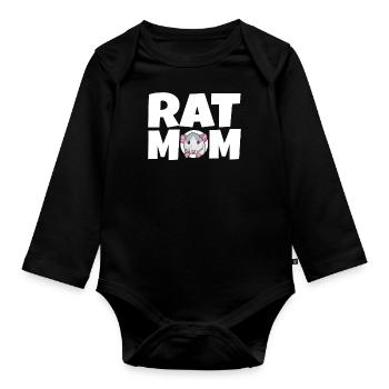 Haustier Ratte Hausmaus Ratten Geschenk - Baby Bio-Langarm-Body - Schwarz - Vorne