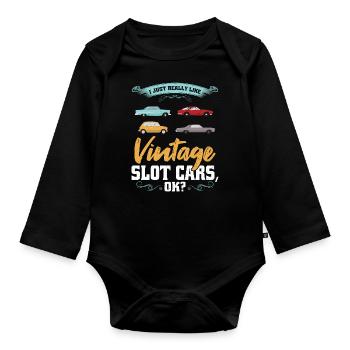 J’aime vraiment les voitures à sous vintage - Body Bébé bio manches longues - noir - Devant