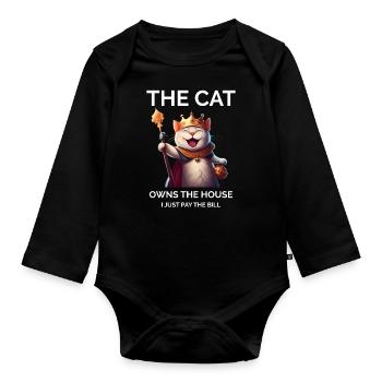 Katzenliebhaber Kätzchen - Baby Bio-Langarm-Body - Schwarz - Vorne