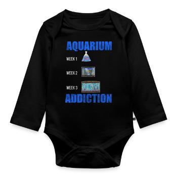 Aquarium Wasser Zucht Haustier - Baby Bio-Langarm-Body - Schwarz - Vorne