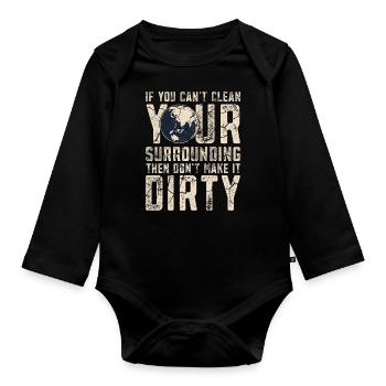 Climate Change Mother Earth Day Environment - Organic Longsleeve Baby Bodysuit - black - Front