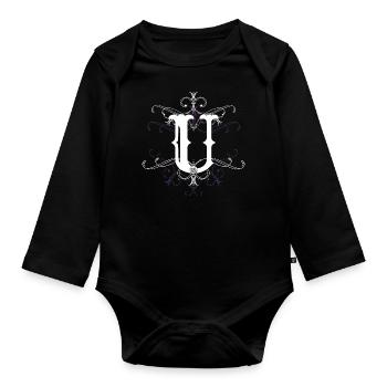 Letter U Letter U - Organic Longsleeve Baby Bodysuit - black - Front