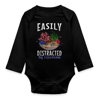 Aquarist Aquarist Fish Food - Organic Longsleeve Baby Bodysuit - black - Front