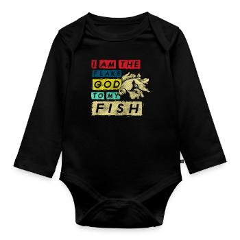 Aquarium Aquarianer Algen Goldfisch - Baby Bio-Langarm-Body - Schwarz - Vorne