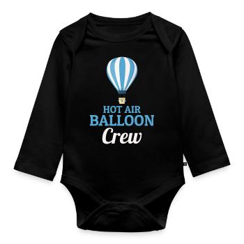 Hot Air Ballooning Hopper Balloon Ride Balloonist - Organic Longsleeve Baby Bodysuit - black - Front
