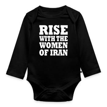 Rise with the women of iran - Body Bébé bio manches longues - noir - Devant