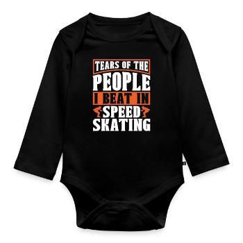 Patinage de vitesse Larmes Des gens J’ai battu Les patineurs - Body Bébé bio manches longues - noir - Devant