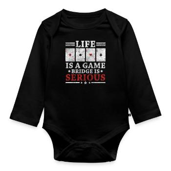 Card Game Card Player Blackjack Heart - Organic Longsleeve Baby Bodysuit - black - Front