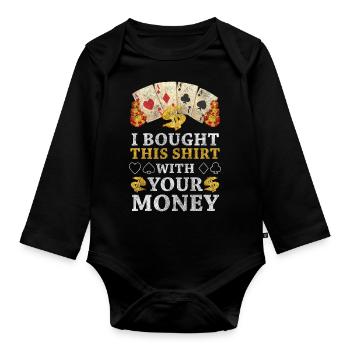 L’as de pique du casino - Body Bébé bio manches longues - noir - Devant