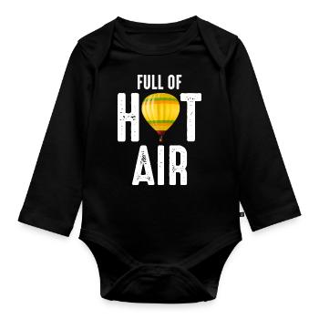 Heißluftballonfahrt Hopper Ballonfahrt Ballonfahrer - Baby Bio-Langarm-Body - Schwarz - Vorne