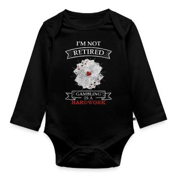 Card Card Blackjack Game - Organic Longsleeve Baby Bodysuit - black - Front