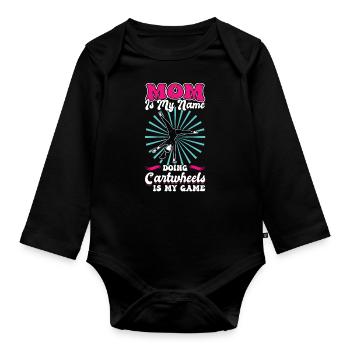 Maman roue de charrette - Body Bébé bio manches longues - noir - Devant