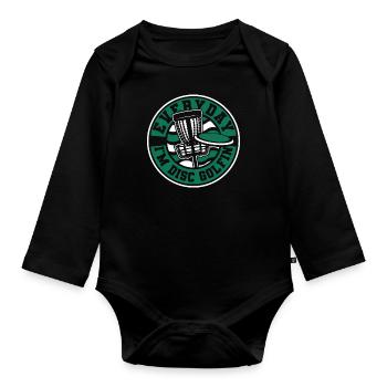 Everyday I'm Disc Golfing Frisbee Golf Basket - Organic Longsleeve Baby Bodysuit - black - Front