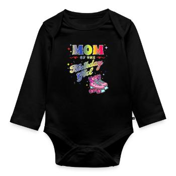 Inline Skate Gift Roller Skates Roller 70s - Organic Longsleeve Baby Bodysuit - black - Front