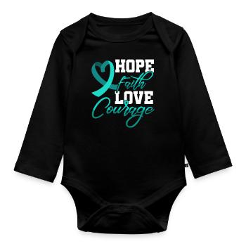 Espoir Foi Amour Courage Pstd Conscience du stress - Body Bébé bio manches longues - noir - Devant