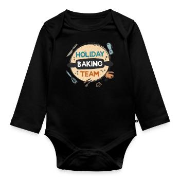 Backen im Urlaub Team - Baby Bio-Langarm-Body - Schwarz - Vorne