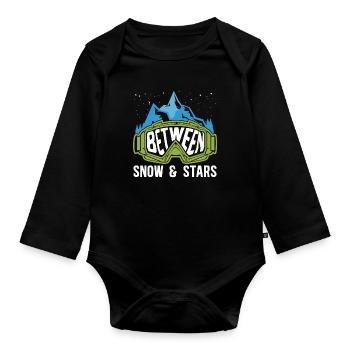Cross Country Skiing Between Snow & Stars Skier - Baby Bio-Langarm-Body - Schwarz - Vorne