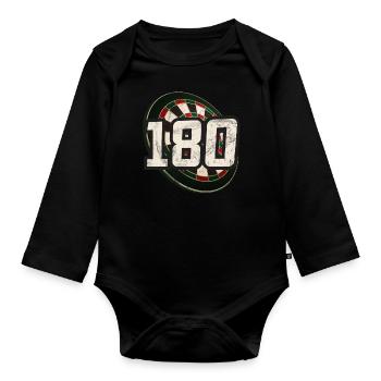 Jeu de fléchettes rétro Dartboard 180 pour les joueurs de fléchettes - Body Bébé bio manches longues - noir - Devant