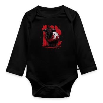 Cute black sheep - Organic Longsleeve Baby Bodysuit - black - Front